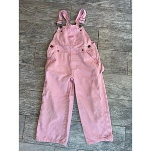 Key Bib Striped Overalls Size 4 Pink White‎ Girls Denim bibs Railroad Costume
